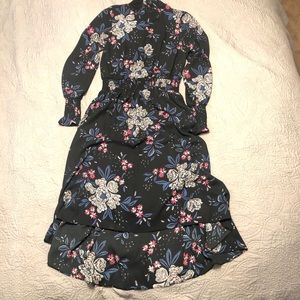 Floral smocked high/low dress